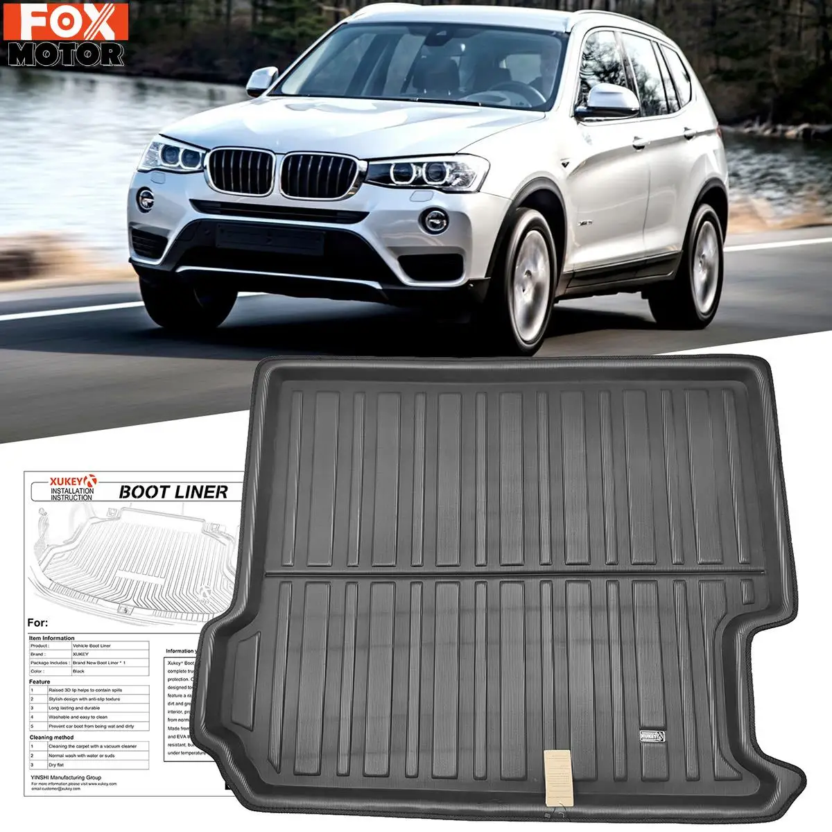 

For BMW X3 F25 2011 - 2017 Cargo Boot Liner Rear Trunk Floor Tray Mat Carpet Anti-slip 2012 2013 2014 2015 2016 Tailored