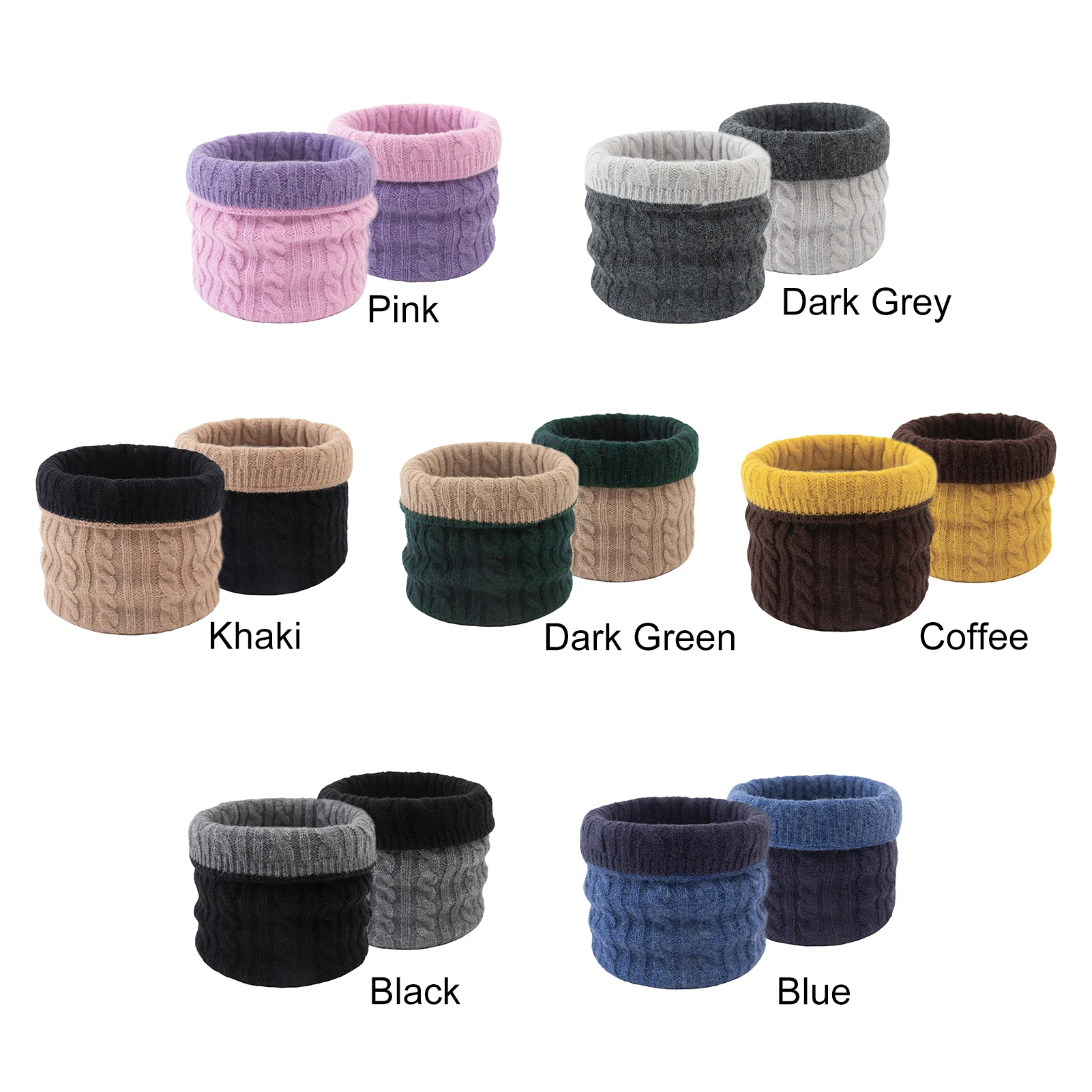 

Cycling Skiing Camping Hiking Winter Neck Warmer Gaiter Cable Knitting Double Sided Scarf Women Men