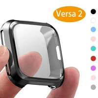 screen protector for fitbit versa 2 case ultra thin slim soft tpu protective cover all around full cover bumper shell clear