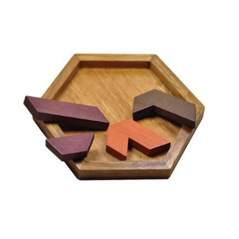 

Colorful 3D Puzzle Wooden Tangram Math Toys Tetris Game Children Pre-school Magination Intellectual Educational Toy for Kids