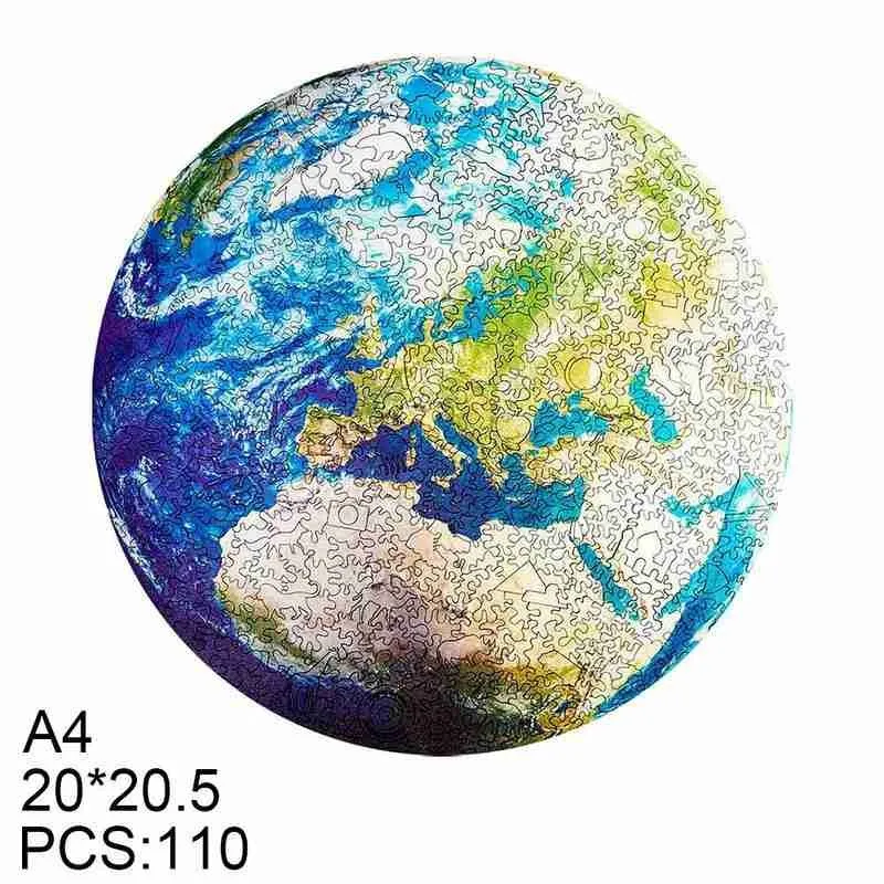 Луна земля головоломка сборка сложная вечерние DIY деревянный пазл интерактивные