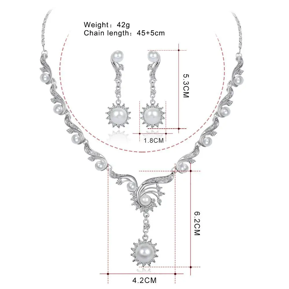 Женский комплект ювелирных украшений для девочек элегантное жемчужное ожерелье
