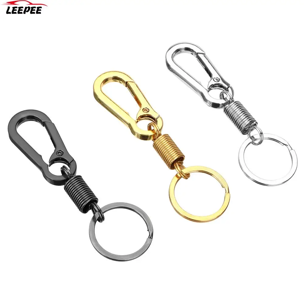 

Car Keychain Men Fashion Key Ring Spring Gourd Buckle Car-styling Stainless Steel Belt Clip Loop Metal Key Chain