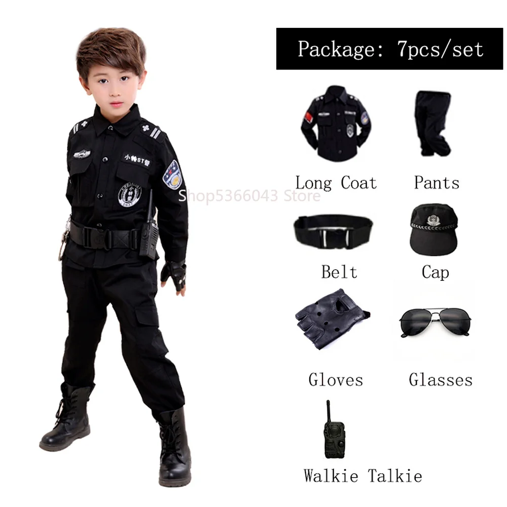Детская стандартная детская полицейская униформа для мальчиков и девочек костюм