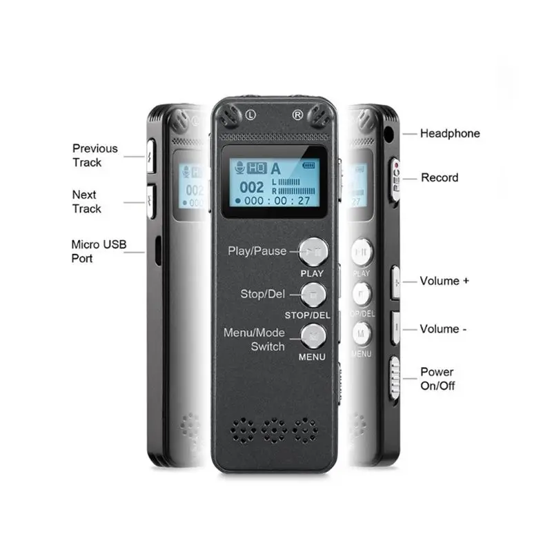 Профессиональный диктофон 8 ГБ USB цифровой аудиодиктофон WMA mp3-плеер | Электроника