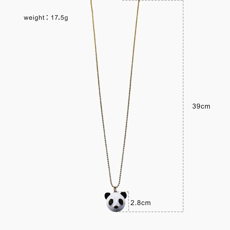 XQ цинковый сплав голова панды кулон длинное ожерелье в виде животного