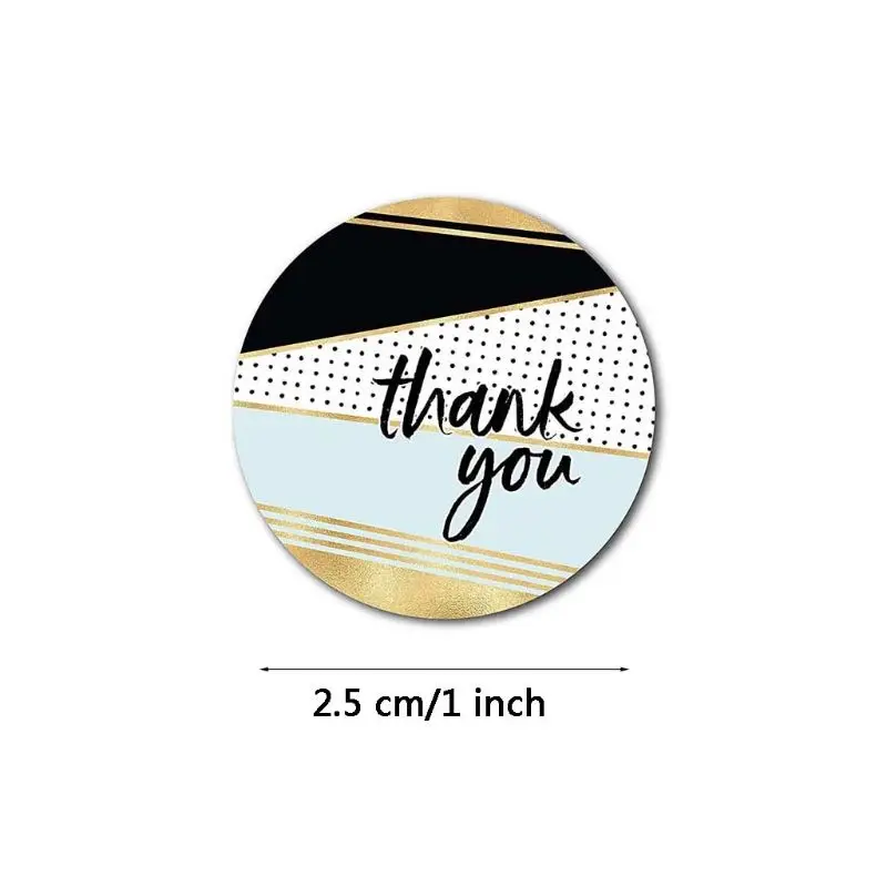 

500pcs/roll 8 Designs Thank You Stickers Handmade Scrapbooking Gift Packaging Stationery Decor