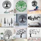 Виниловые наклейки на стену с изображением дерева мандалы, наклейки на стену с изображением дерева, круг деревьев, обои для дома, йоги, Фреска HY9988