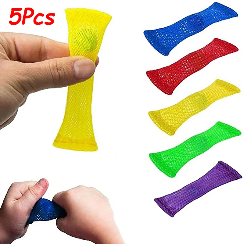 

Marbles Ball Sensory Toys Autism ADHD Anxiety Therapy Toys OCD Stress Relief Hand Fidget Toys Braided Mesh Easy Bend With Marble