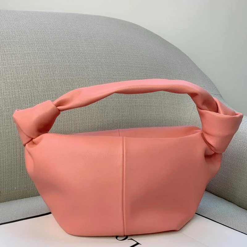 2020 New Design Fashon Women Handbag Real Leather knot Handle Tote Bag Luxury Style Female Shoulder Bags Cloud Shape Pouch