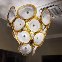 luxury gold flower chandeliers led lights lotus flower pendant light murano glass chandelier indoor home light fixtures