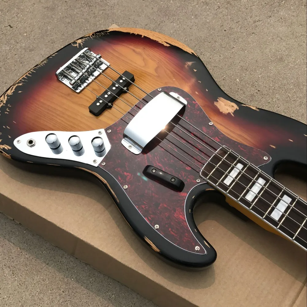 Новый стиль 4 Струны для электрической Басс гитары. Палисандр гриф Sunburst цветная