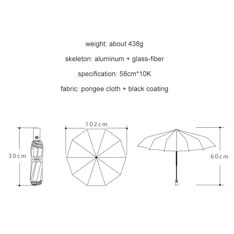 Автоматический солнцезащитный мужской алюминиевый складной зонт с деревянной