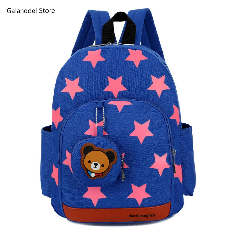 Детский рюкзак для детского сада, школьные сумки с принтом звезд, нейлоновые рюкзаки для маленьких мальчиков и девочек, милый детский рюкзак для малышей - Цвет: blue