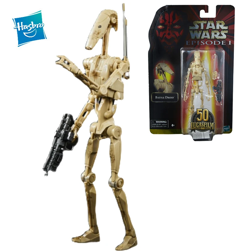 

Hasbro Star Wars Anime Figures The 50Th Anniversary of Lucas Film Battle Droid 16Cm Action Figures Toy Figures Collectable