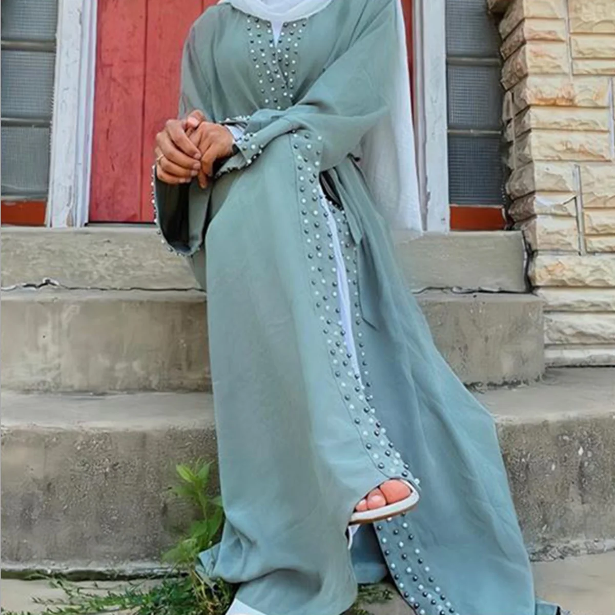 Однотонный открытый Кафтан Дубай абайя Турция кимоно кардиган халат мусульманский хиджаб платье Рамадан Абая для женщин Caftan Исламская оде...