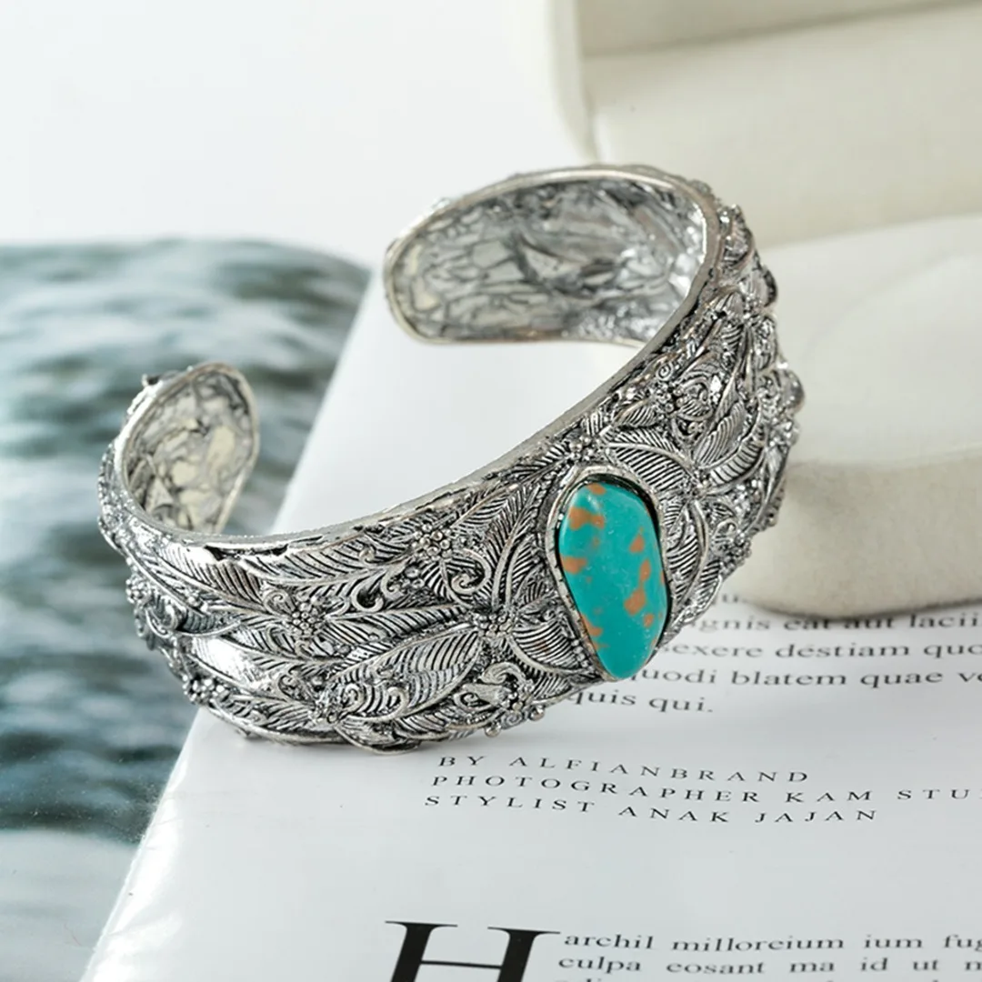 Винтажные этнические вырезанные Искусственные женские открытые браслеты