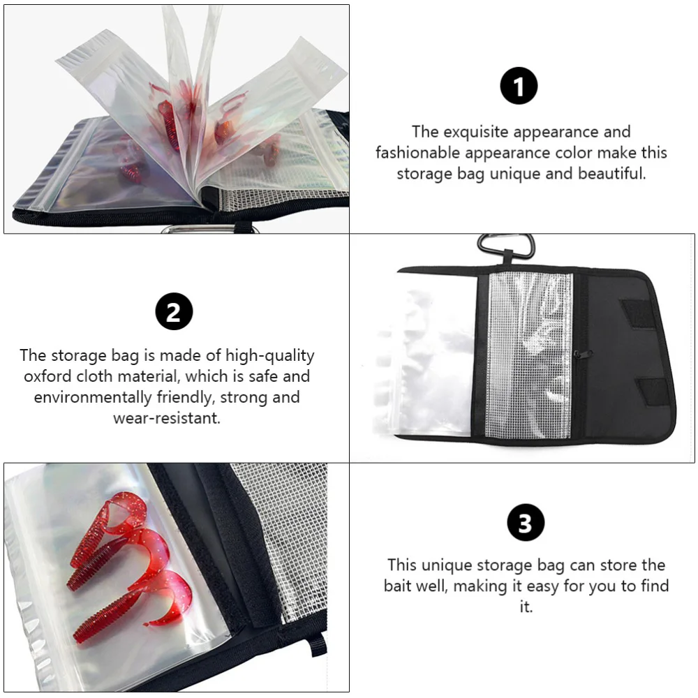 

1pc Fishing Tackle Storage Pouch Fishing Gear Storage Bag Lure Bait Storage Case