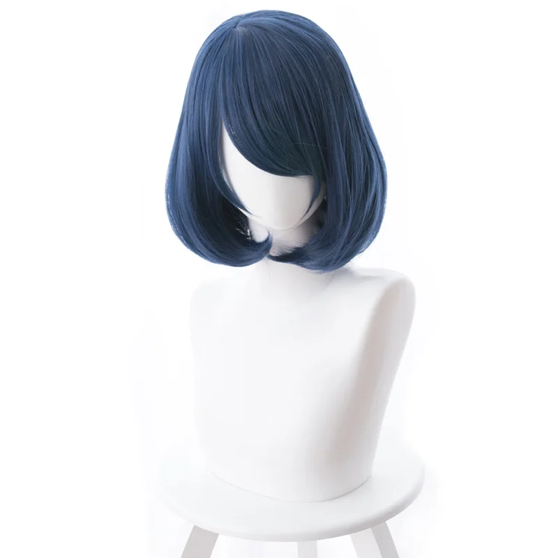 

His Girlfriend Wore A Dark Blue Orange Dress With A Concave Bob And A Cosplay Anime Wig