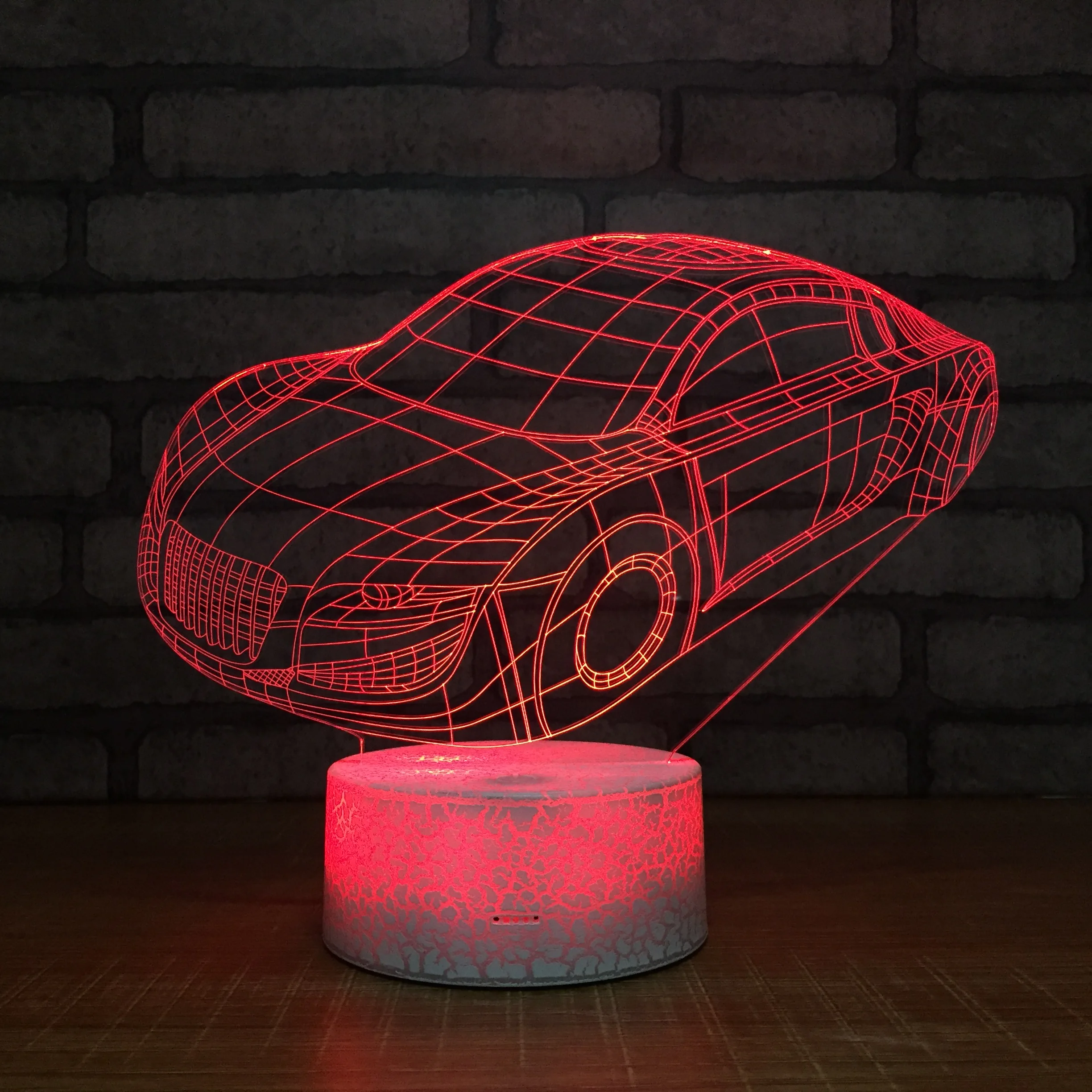 3d настольная лампа в спортивном автомобиле креативные ночники с usb Bluetooth и