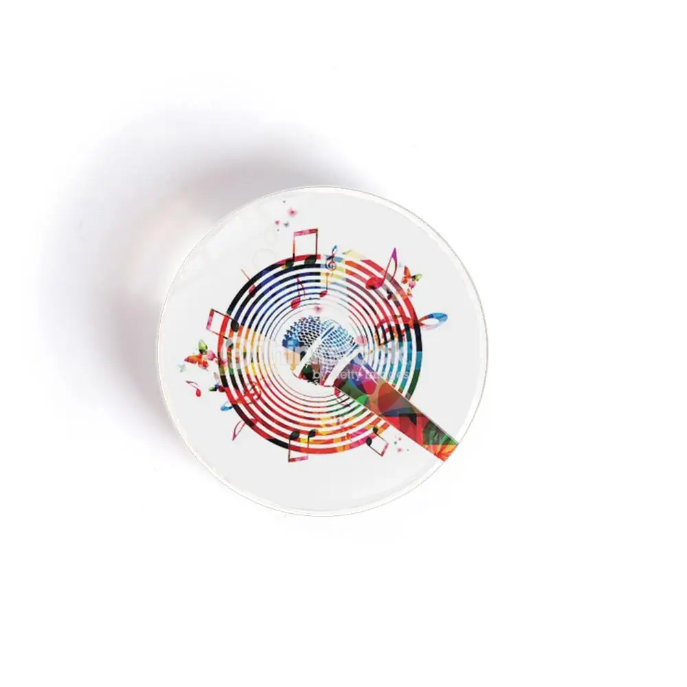 QIYUE креативная музыкальная Магнитная Хрустальная круглая стеклянная наклейка на