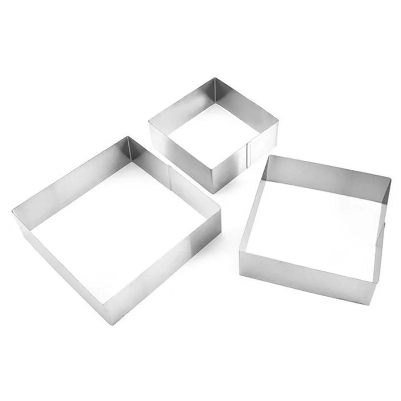 3 шт./компл. квадратное кольцо для Мусса из нержавеющей стали пресс-форм выпечки