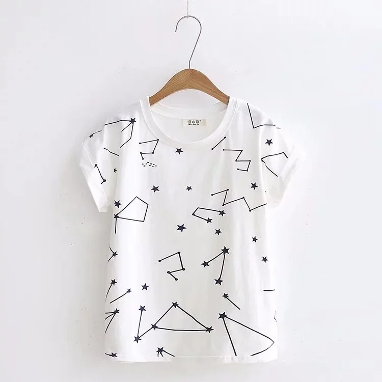 2018 Летняя женская футболка с принтом хлопковая для девушек| |