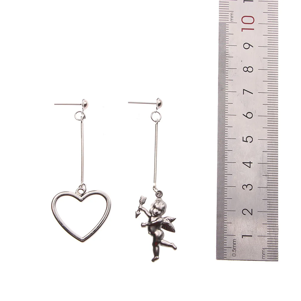 1 пара Амура Угол Сердце Асимметричная подвеска металлическая кисточка