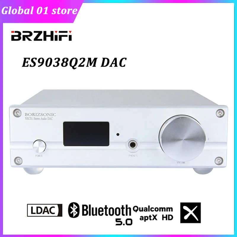 

BRZHIFI DAC Audio Decoder ES9038Q2M Decoding XMOS XU208 USB PCM384KHz 32Bit DSD256 Bluetooth 5.0 Support LDAC APTX-HD RCA Output
