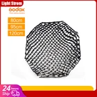 Godox 80 см 95 см 120 см восьмиугольная сотовая сетка для Godox 80 см 95 см 120 см фото Портативный отражатель Зонт восьмиугольный софтбокс