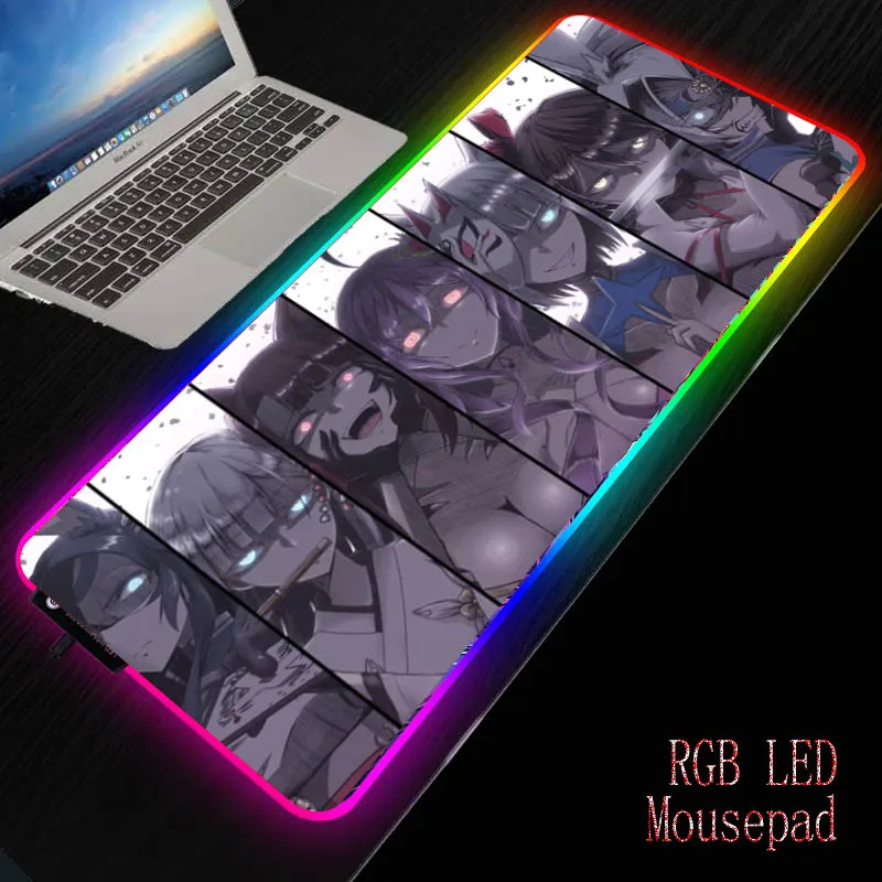 

Игровой коврик для мыши Kaga Bluetooth Lane Akagi, «сделай сам», большой RGB компьютерный коврик для мыши, аниме коврик со светодиодный Ной подсветкой, ко...