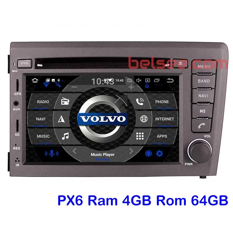PX6464GB Belsee 8 ядерный Android 9,0 автомобильный dvd-плеер gps головное устройство Радио Стерео навигация для Volvo V70 S60 XC70 2000 2001 2002 2003 2004 - Цвет: PX6464GB