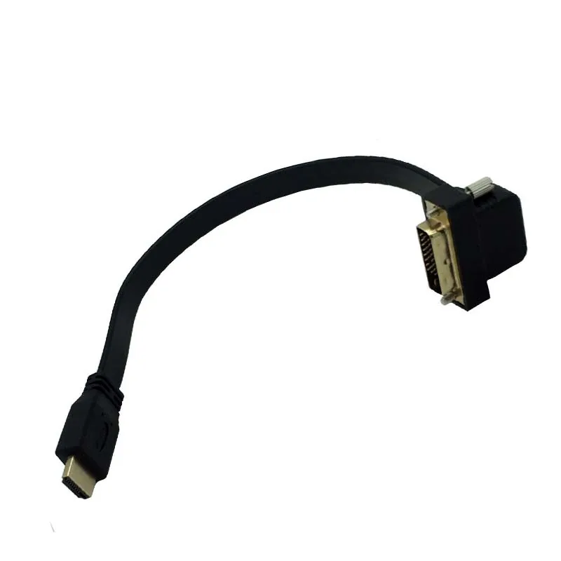 Плоский тонкий HDMI Male к DVI 24 + 1 90 градусов вниз угловой переходник преобразователь