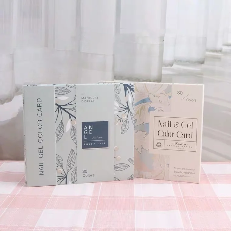 

60/80 Colors DIY Nail Tips Storage Book Nail Art Showing Shelf Gel Polish Chart Practice Dedicated Display Stand Manicure Tools