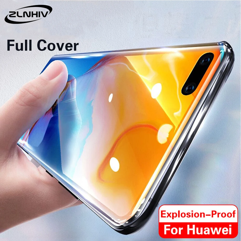 Zlnвич полное покрытие для huawei P40 pro plus lite E закаленное стекло Защита экрана