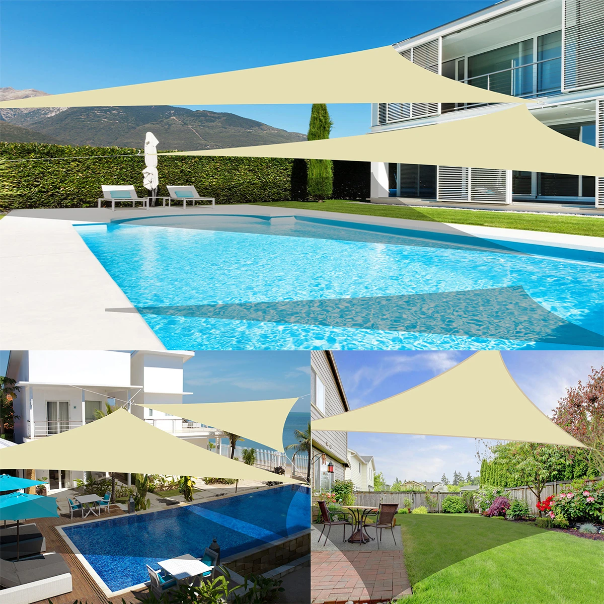 3x4x 5 м водонепроницаемый солнцезащитный навес, треугольный солнцезащитный навес, наружный навес для патио, садовый навес для внутреннего дворика и бассейна, солнцезащитный тент для паруса