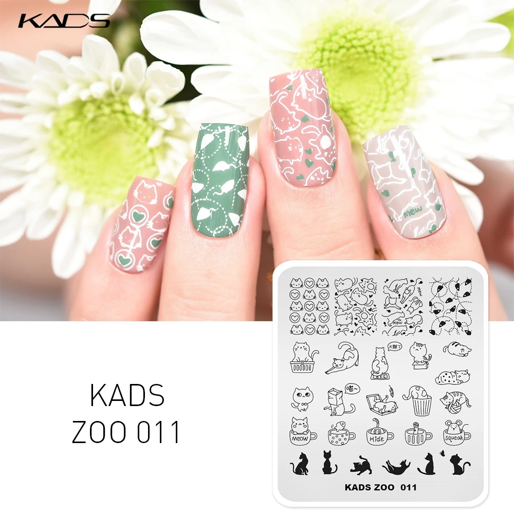 KADS новинка штамповка для ногтей фотография маленькой кошки и собаки дизайн