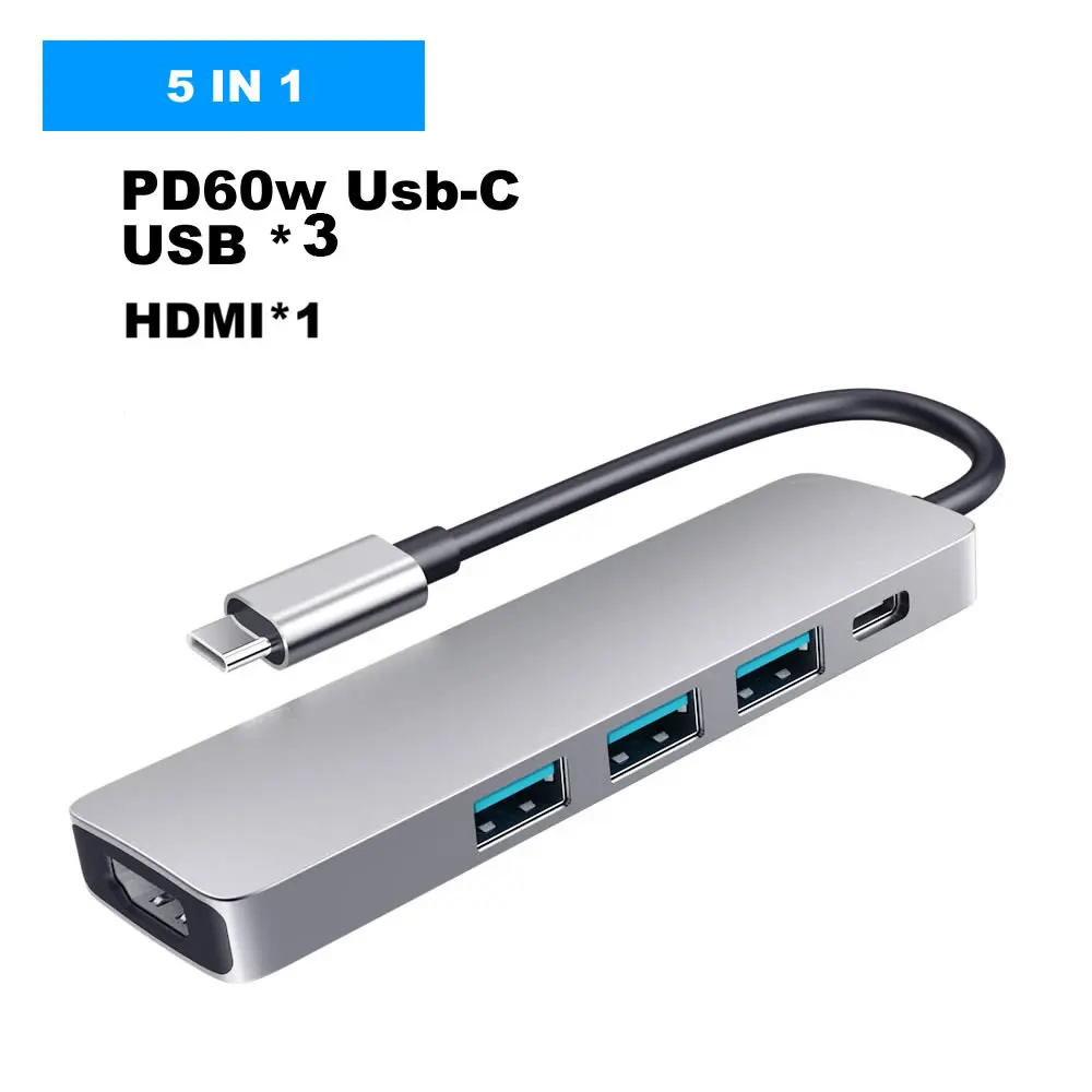 Type C to HDMI-compatible 4K USB-C USB 3.0 Hub SD TF Dock Station for MacBook Pro Dell HP Lenovo Samsung Laptop Docking | Компьютеры и