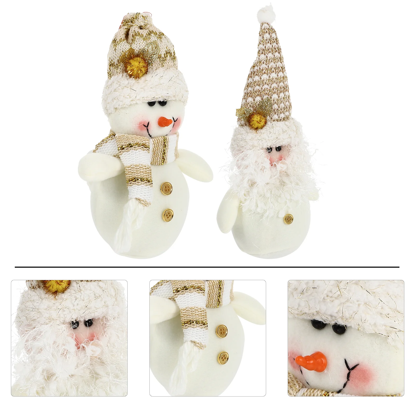 

2pcs Xmas Adornments Xmas Doll Ornaments Cloth Xmas Home Desktop Adornments