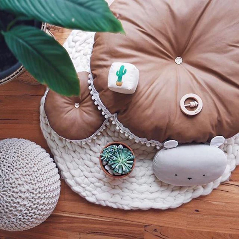 Ins милая детская подушка мягкая круглая хлопковая Тыква диванные подушки разной