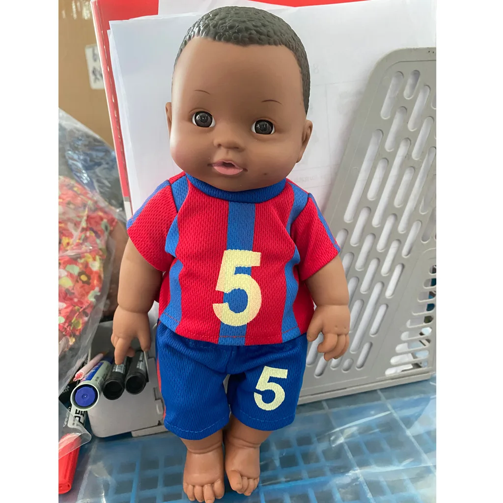 

Dolls & Accessories Fashion Black African Black Baby Cute Bald Black 30CM Vinyl Baby Toy Modern Classic Christmas Present