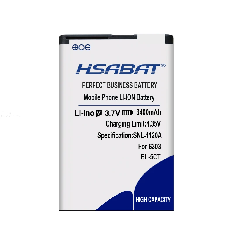 HSABAT 3400 мА/ч, BL-5CT Батарея для Nokia 5220XM 6730 C5-00 C6-01 C3-01 6303C 5220 6730c C5 6303i