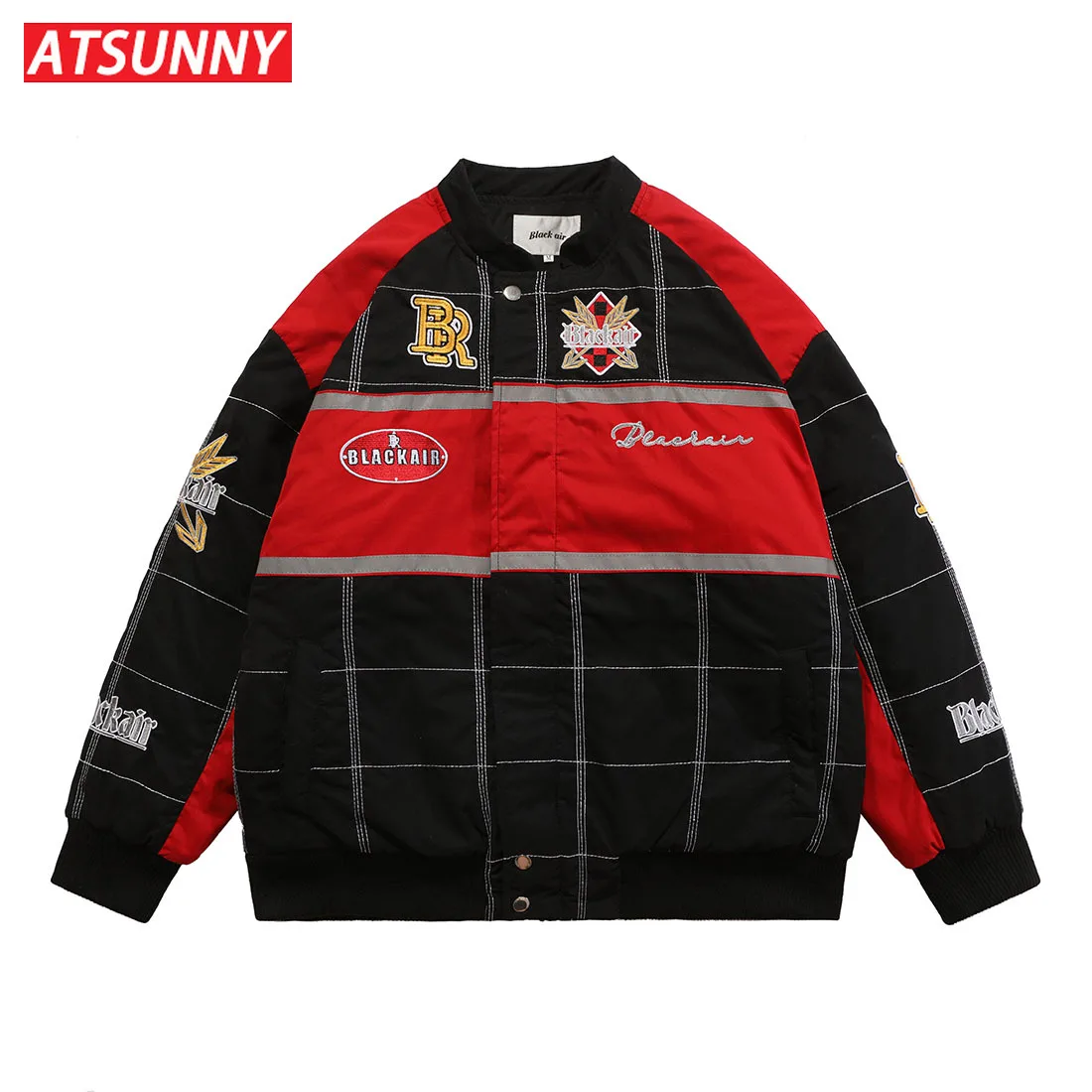 

ATSUNNY Hip Hop American Jackets for Mens Harajuku Casual Oversize Jackt Streetwear Autumn and Winter Fashion Clothing Trends