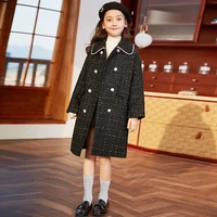 2021 pearl long winter spring children coat baby girls clothes warm loose thicken jackets lambswool toddler pocket outwear kids