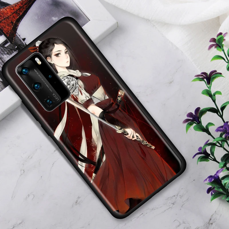 

Ancient Costume Cute Girl Phone Case for Huawei P30 P40 P10 P20 Lite 2019 P20 Pro Lite P Smart Z S 2020 Silicone Shell