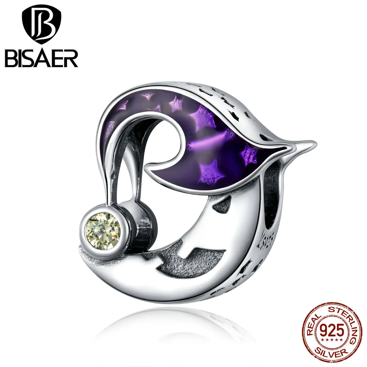 Шарм-подвеска из серебра 925 пробы в виде Луны | Украшения и аксессуары