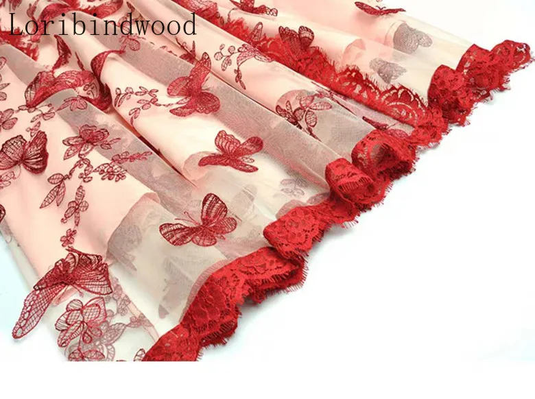 

2020 High Quality Women Summer Long Dress New Lace Mesh Embroidery butterfly Elegant High Waist Puff Sleeve Dresses