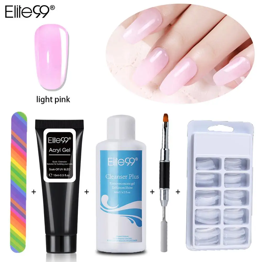 006 Light Pink Elite99 полигель набор 6 цветов строитель поли гель быстро сухой дизайн ногтей наращивание ногтей натуральный желе акриловый гель набор для маникюра - Цвет: 006 Light Pink