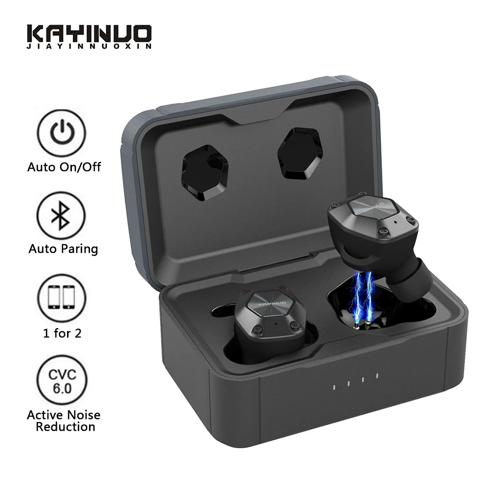 KAYINUO 9D стерео bluetooth 5 0 шумоподавление Tws беспроводная гарнитура с