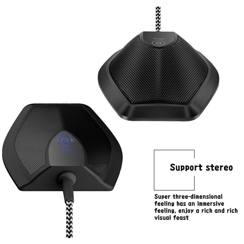 Портативный Легкий Настольный конденсаторный USB микрофон с сенсорной бесшумной